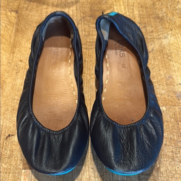 Tieks Black Leather Ballet Flats - Picture 1 of 4